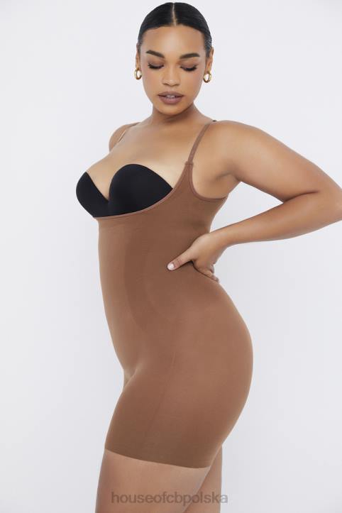 House of CB Modelujące Body Mokka Do Połowy Uda Elegancka Odzież Damska
