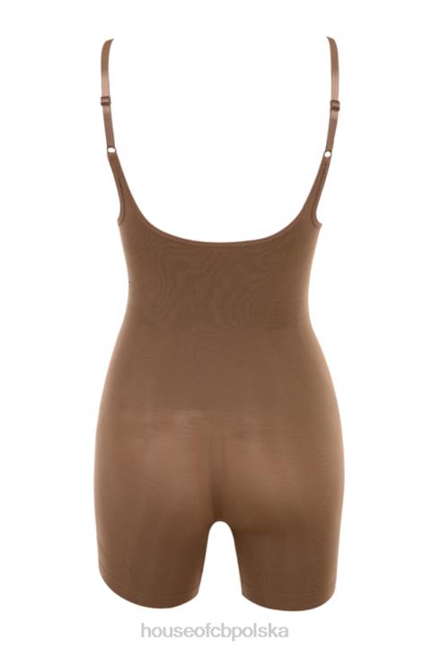 House of CB Modelujące Body Mokka Do Połowy Uda Elegancka Odzież Damska