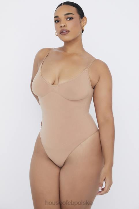 House of CB Rzeźbiące body stringi cafe au lait na każdą okazję