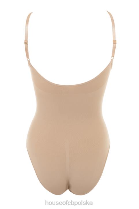 House of CB krótkie body migdałowe rzeźbiące eleganckie odzież damska