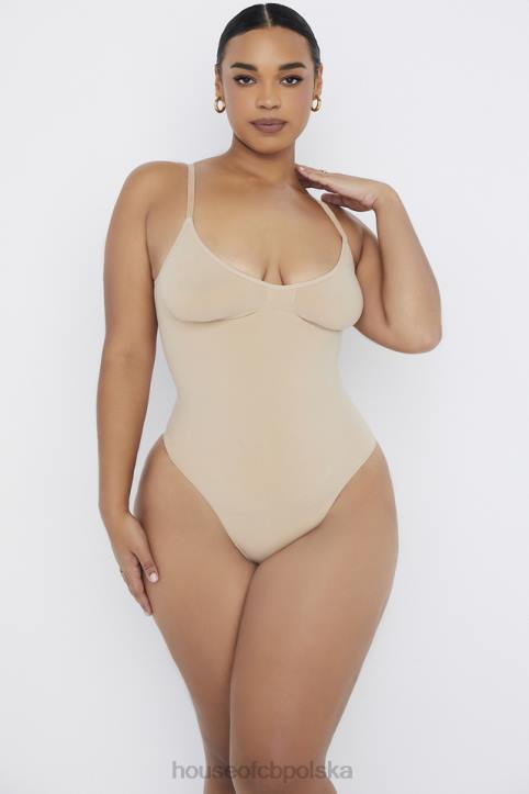 House of CB krótkie body migdałowe rzeźbiące eleganckie odzież damska