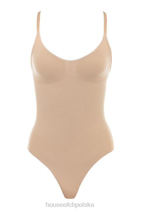 House of CB krótkie body migdałowe rzeźbiące eleganckie odzież damska