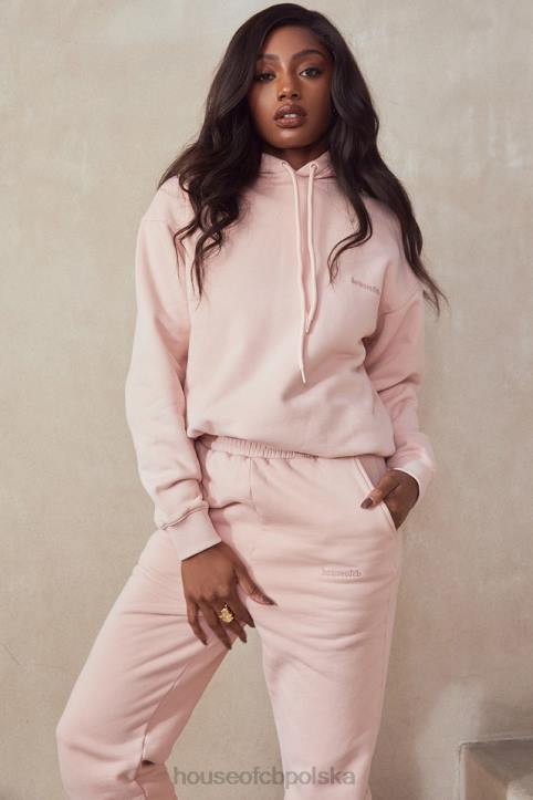 House of CB Różowa Oversize Bluza z Kapturem Halo Modna Odzież