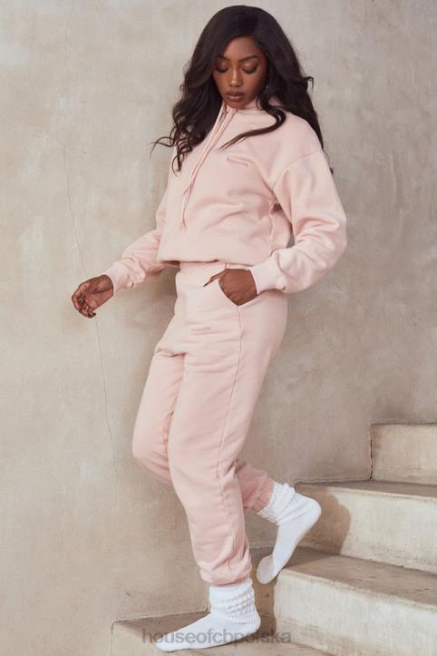 House of CB Różowa Oversize Bluza z Kapturem Halo Modna Odzież