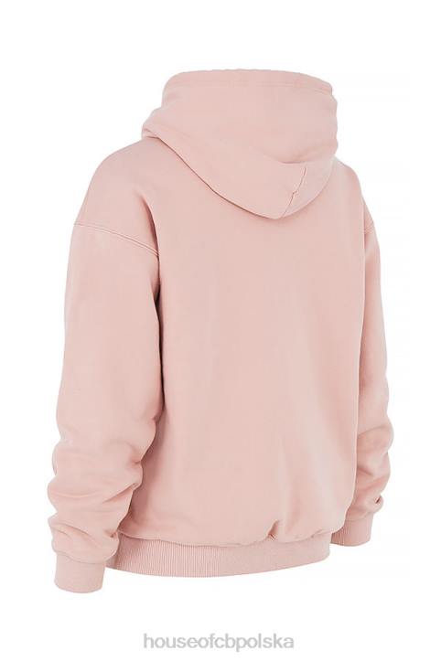 House of CB Różowa Oversize Bluza z Kapturem Halo Modna Odzież