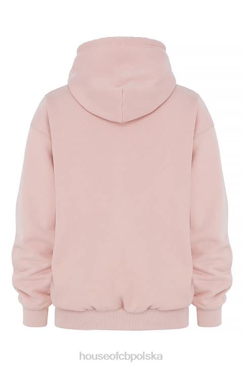 House of CB Różowa Oversize Bluza z Kapturem Halo Modna Odzież