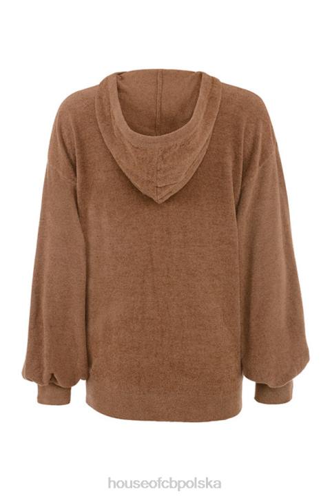 House of CB Toffowy Luźny Kaptur Lexi Bluza Modna Odzież