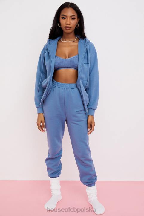 House of CB Stylowa Bluza z Kapturem Storm Azure na Zamek