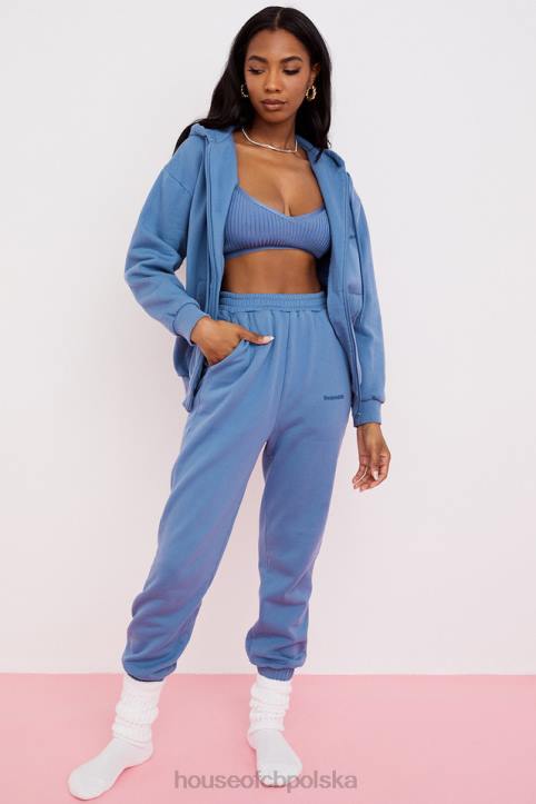 House of CB Stylowa Bluza z Kapturem Storm Azure na Zamek