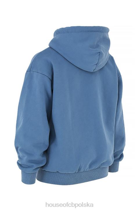 House of CB Stylowa Bluza z Kapturem Storm Azure na Zamek