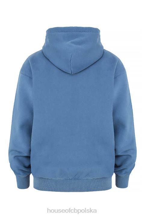 House of CB Stylowa Bluza z Kapturem Storm Azure na Zamek
