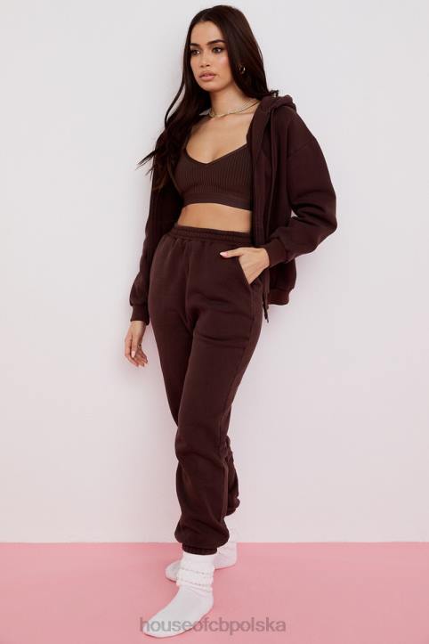 House of CB Storm Chocolate Bluza z kapturem na zamek modna odzież damska