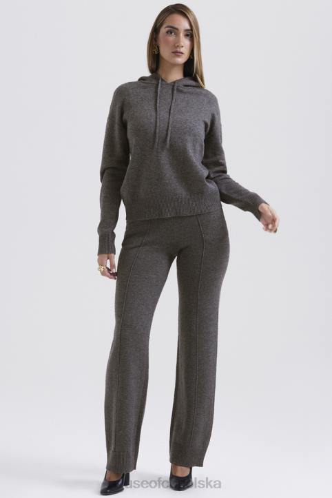 House of CB Bluza z kapturem kaszmirowa w kolorze węgla drzewnego