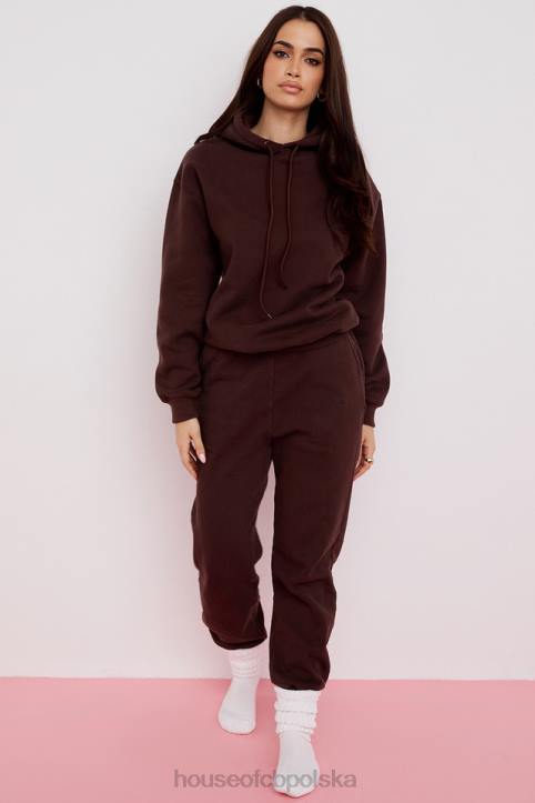 House of CB Czekoladowa Oversize Bluza z Kapturem Halo Trendy Modne Ubrania