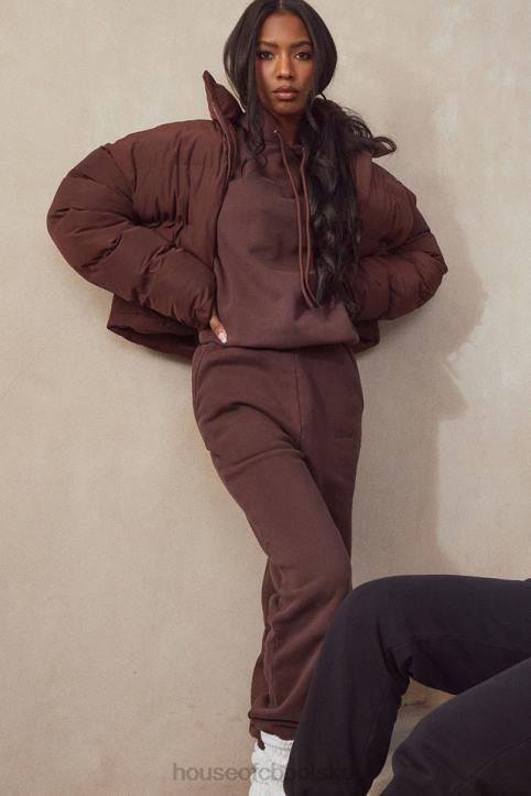 House of CB Czekoladowa Oversize Bluza z Kapturem Halo Trendy Modne Ubrania