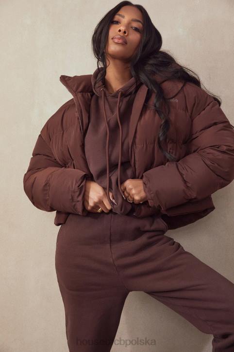 House of CB Czekoladowa Oversize Bluza z Kapturem Halo Trendy Modne Ubrania