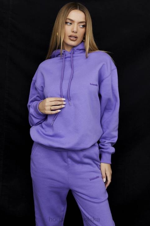House of CB Fioletowa Oversize Hoodie z Kapturem Halo