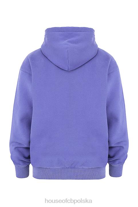 House of CB Fioletowa Oversize Hoodie z Kapturem Halo