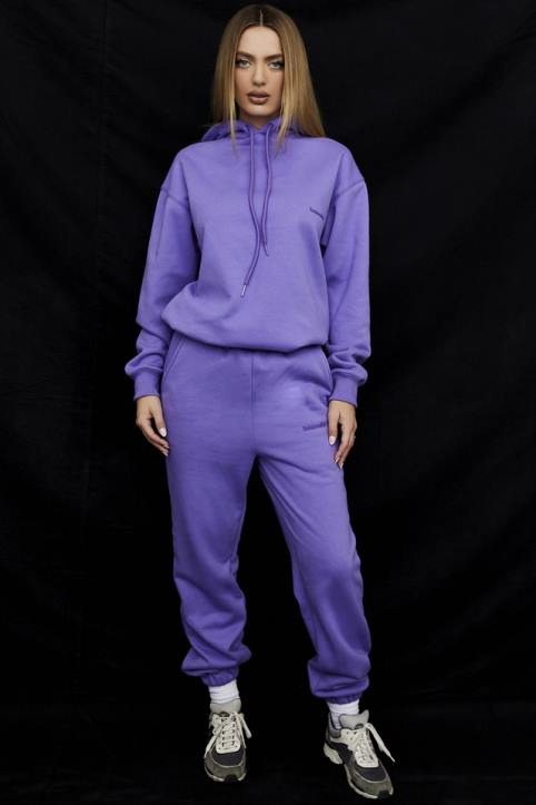 House of CB Fioletowa Oversize Hoodie z Kapturem Halo