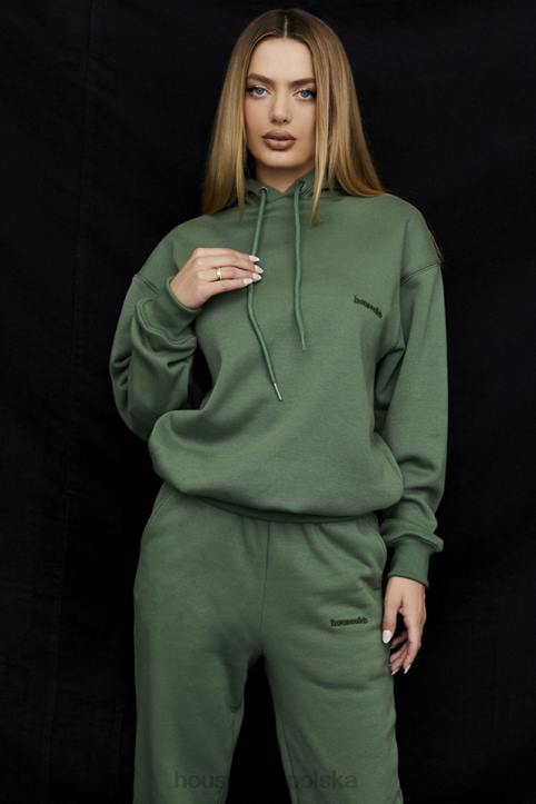 House of CB Oversize bluza z kapturem Halo w kolorze mchu