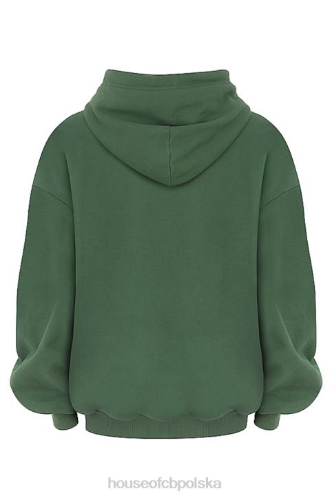 House of CB Oversize bluza z kapturem Halo w kolorze mchu
