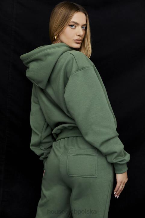 House of CB Oversize bluza z kapturem Halo w kolorze mchu