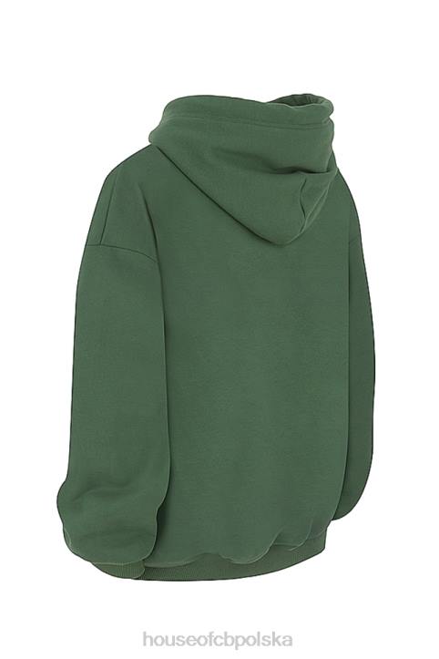 House of CB Oversize bluza z kapturem Halo w kolorze mchu