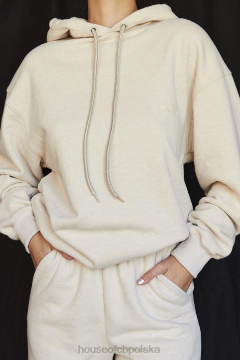 House of CB Oversize bluza z kapturem Halo w kolorze płatków owsianych modna odzież damska