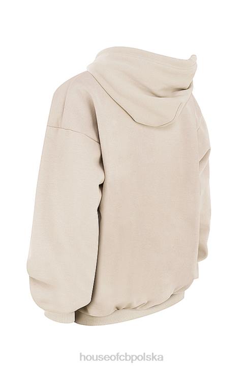 House of CB Oversize bluza z kapturem Halo w kolorze płatków owsianych modna odzież damska