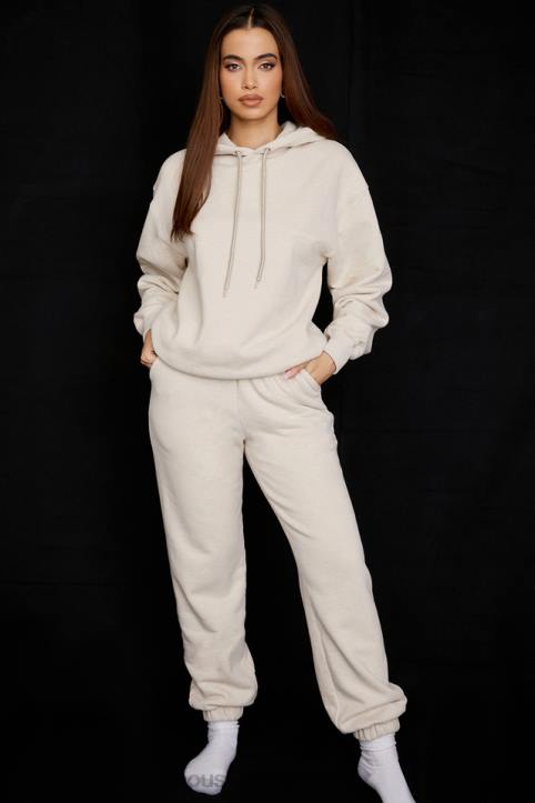 House of CB Oversize bluza z kapturem Halo w kolorze płatków owsianych modna odzież damska