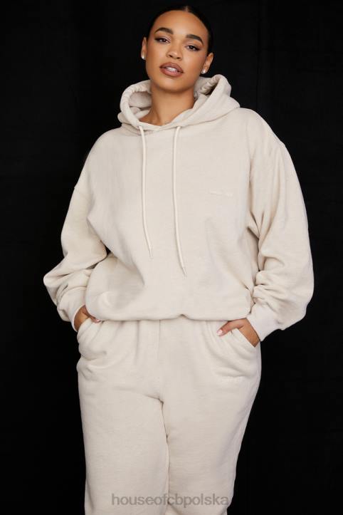 House of CB Oversize bluza z kapturem Halo w kolorze płatków owsianych modna odzież damska