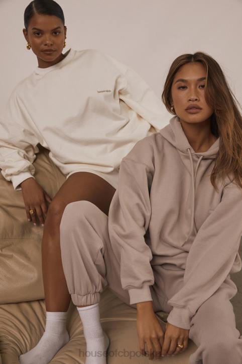 House of CB Oversize bluza z kapturem z kamieniem halo w kolorze szarym modna odzież streetwear