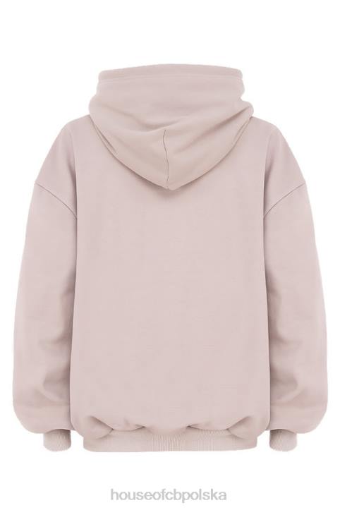 House of CB Oversize bluza z kapturem z kamieniem halo w kolorze szarym modna odzież streetwear