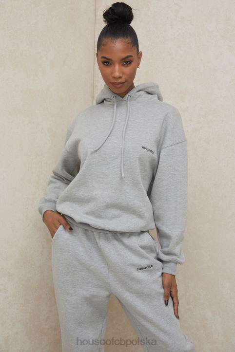House of CB Halo Szara Oversize Bluza z Kapturem Modna Odzież