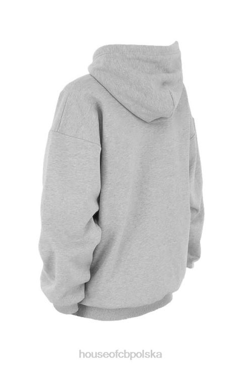House of CB Halo Szara Oversize Bluza z Kapturem Modna Odzież