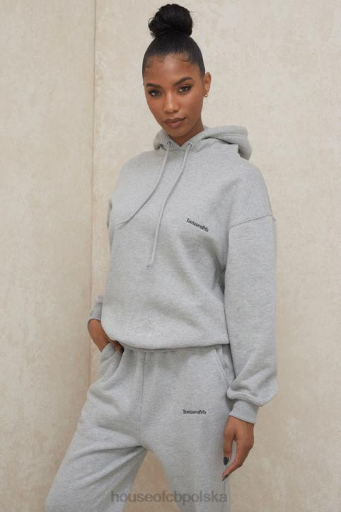 House of CB Halo Szara Oversize Bluza z Kapturem Modna Odzież