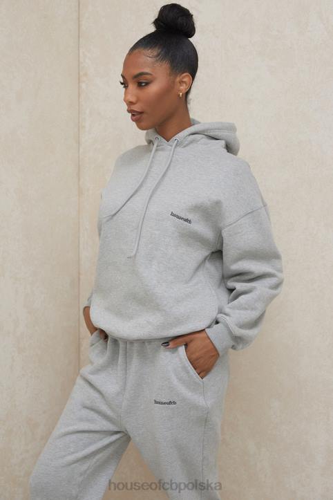 House of CB Halo Szara Oversize Bluza z Kapturem Modna Odzież