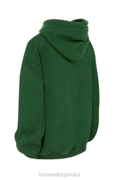 House of CB Zielona Oversize Bluza z Kapturem Halo 4PND794 Modna Odzież Komfortowa Stylowa