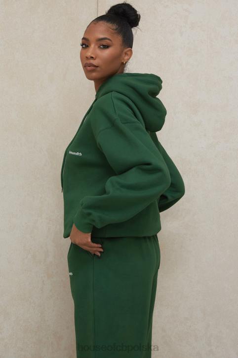 House of CB Zielona Oversize Bluza z Kapturem Halo 4PND794 Modna Odzież Komfortowa Stylowa