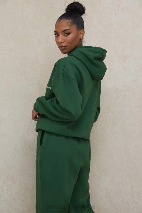 House of CB Zielona Oversize Bluza z Kapturem Halo 4PND794 Modna Odzież Komfortowa Stylowa