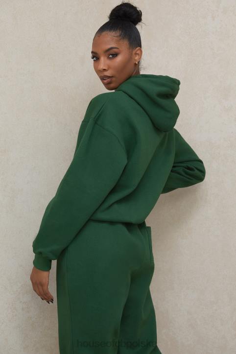 House of CB Zielona Oversize Bluza z Kapturem Halo 4PND794 Modna Odzież Komfortowa Stylowa