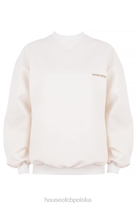 Tommy Biała Oversize Bluza z Okrągłym Dekoltem Modna Odzież