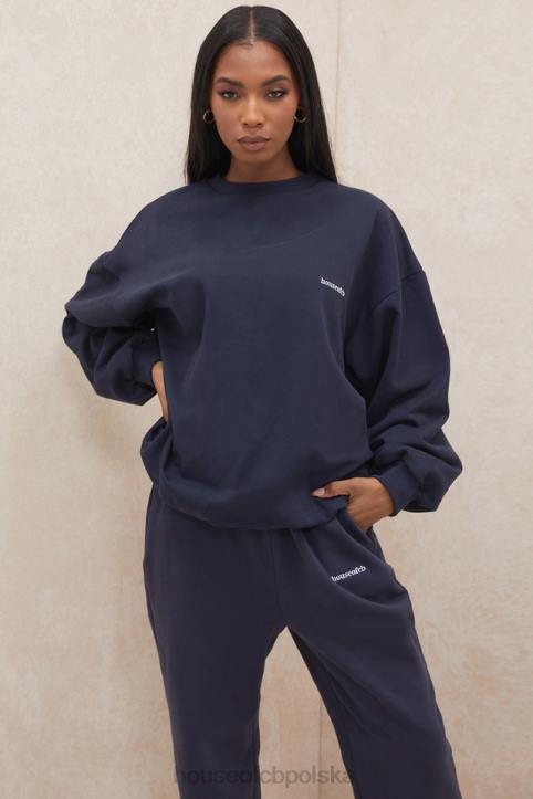 Tommy Granatowa Oversize Bluza z Okrągłym Dekoltem Modny Styl