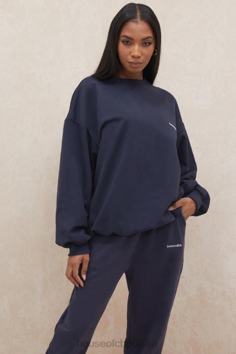 Tommy Granatowa Oversize Bluza z Okrągłym Dekoltem Modny Styl
