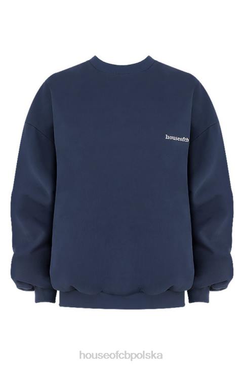 Tommy Granatowa Oversize Bluza z Okrągłym Dekoltem Modny Styl