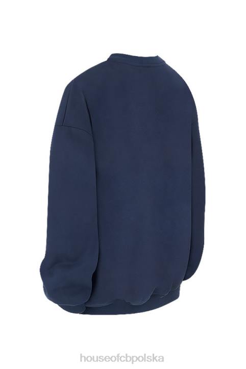 Tommy Granatowa Oversize Bluza z Okrągłym Dekoltem Modny Styl