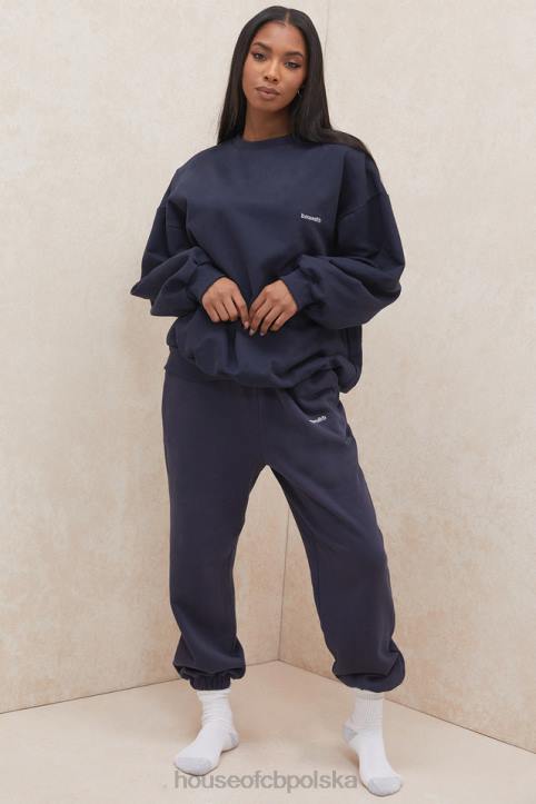 Tommy Granatowa Oversize Bluza z Okrągłym Dekoltem Modny Styl