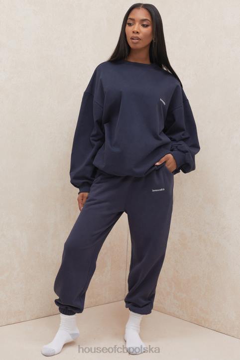 Tommy Granatowa Oversize Bluza z Okrągłym Dekoltem Modny Styl