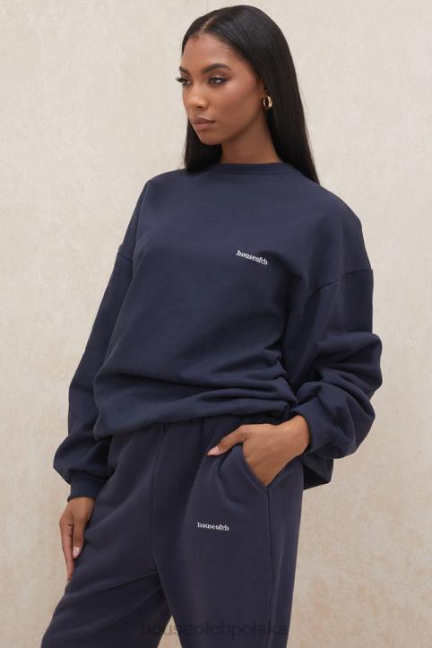 Tommy Granatowa Oversize Bluza z Okrągłym Dekoltem Modny Styl