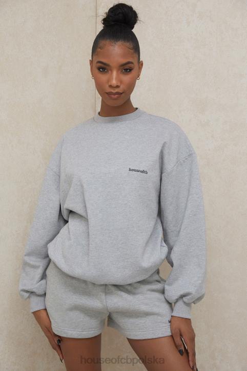 Tommy Szara Oversize Bluza z Okrągłym Dekoltem Modna Odzież
